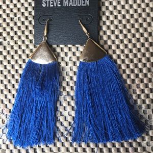 Blue Fringe Earrings